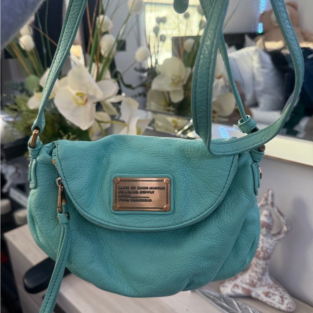 Marc Jacobs Aqua Leather Crossbody Bag